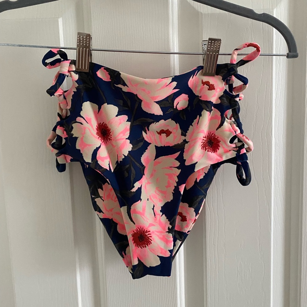 Tori Praver High Waisted Floral Bikini Bottoms